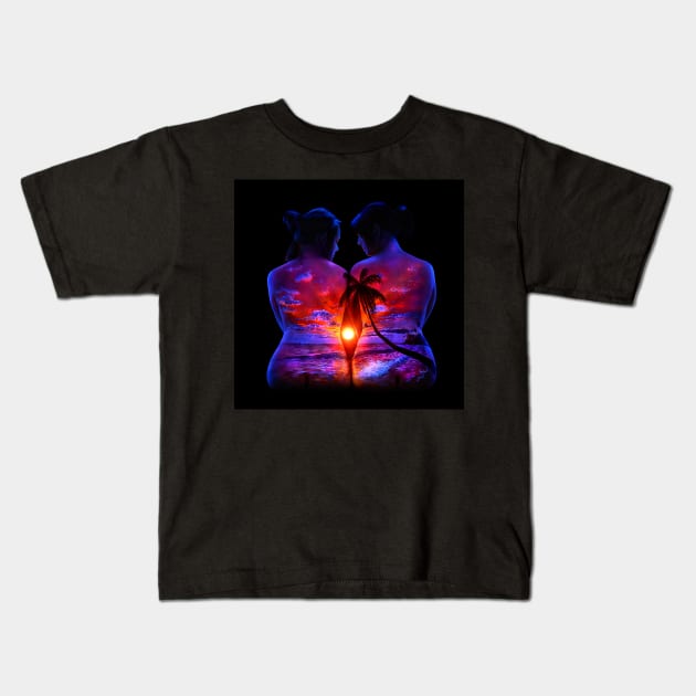 Tropical Paradise Shared Kids T-Shirt by UnderBlackLight